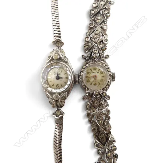 S/SILVER LADIES WRISTWATCH & LADIES MARQUISITE WRISTWATCH