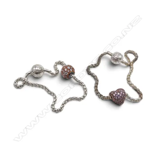 2 THOMAS SABO SILVER & CUBIC ZIRCONIA BRACELETS, unused condition