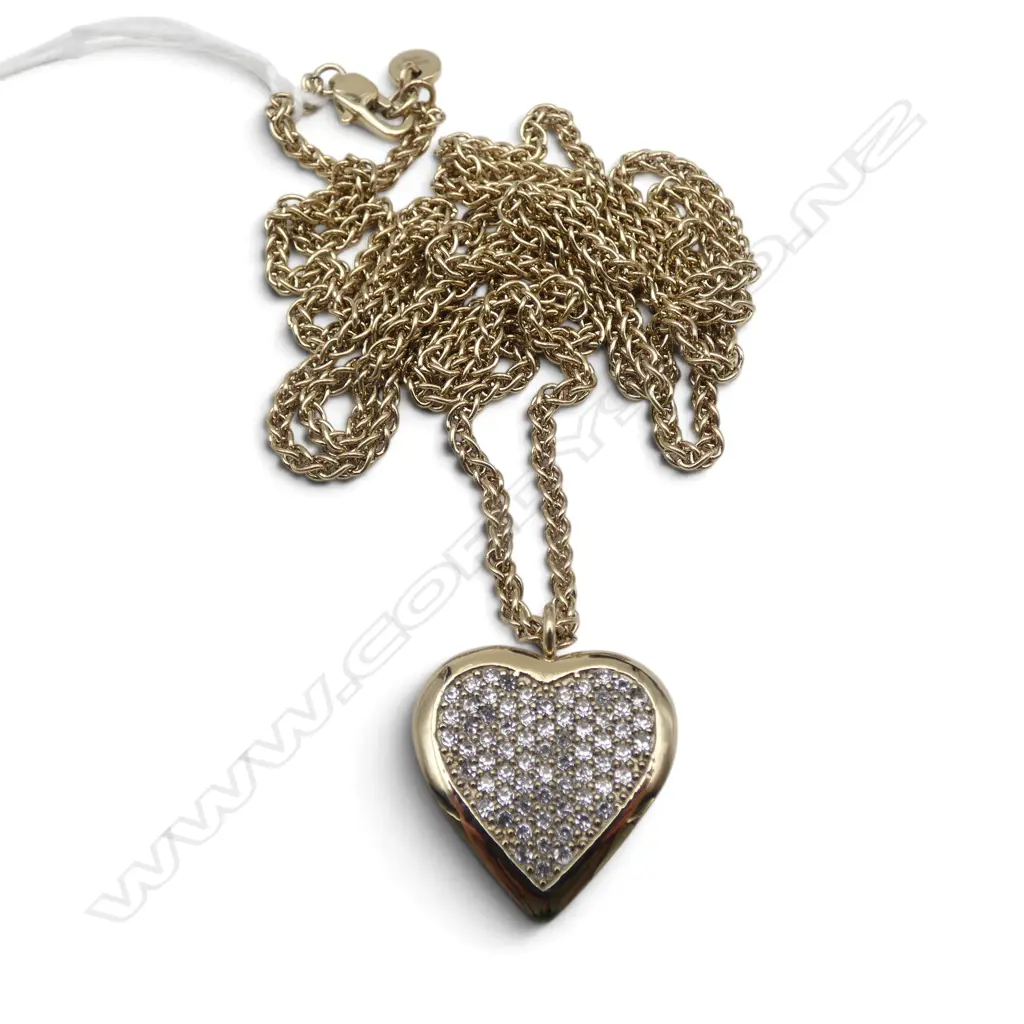 DYRBERG KERN CRYSTAL HEART PENDANT NECKLACE, L.880mm Image 1++