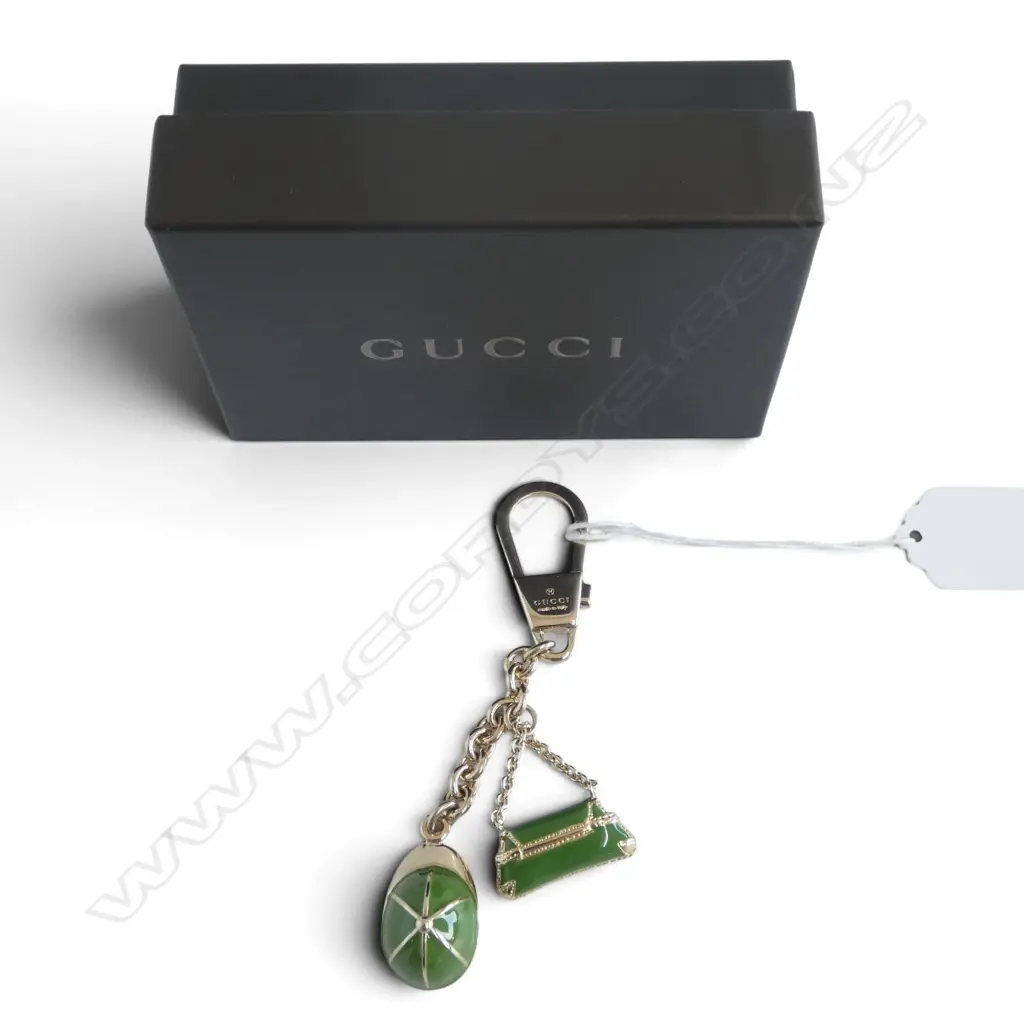 GUCCI BAG CHARM/KEYRING, RIDING HAT & BAG, UNUSED In BOX Image 1++