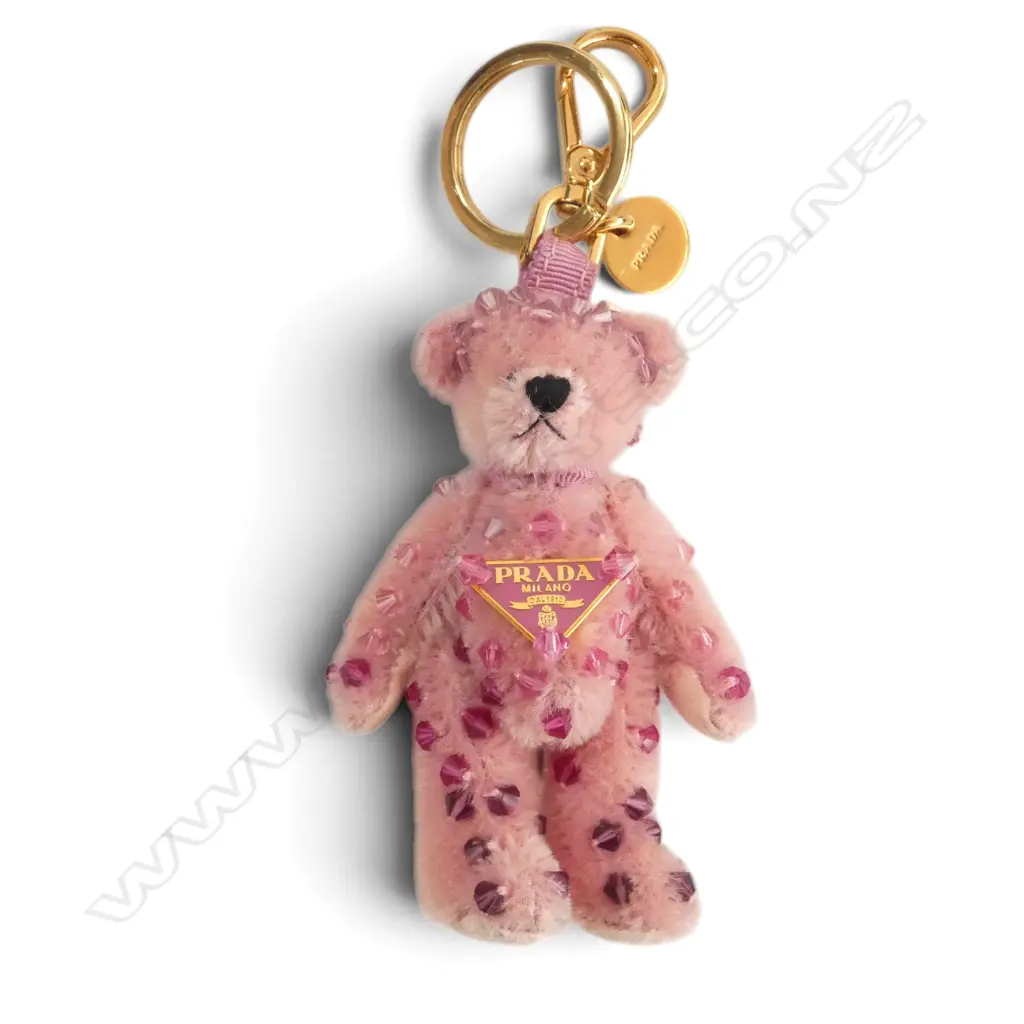 PRADA PINK TEDDY BEAR KEYCHAIN/BAG CHARM - special ed. from 'Trick' Bear collection, L.100mm, box & cert, unused Image 1++