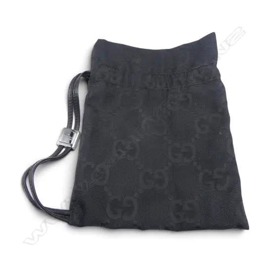 BLACK GUCCI GG MONOGRAM SML DRAWSTRING DUST BAG