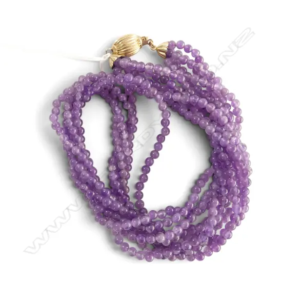 AMETHYST 5 STRAND NECKLACE in nishimoto box