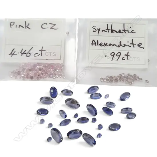 IOLITE & SYN ALEXANDERITE & PINK CZ STONES