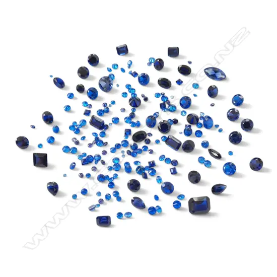 SYNTHETIC BLUE STONES various sizes 38.35cts