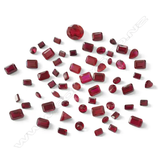 SYNTHETIC RED STONES assorted sizes 70.95ct