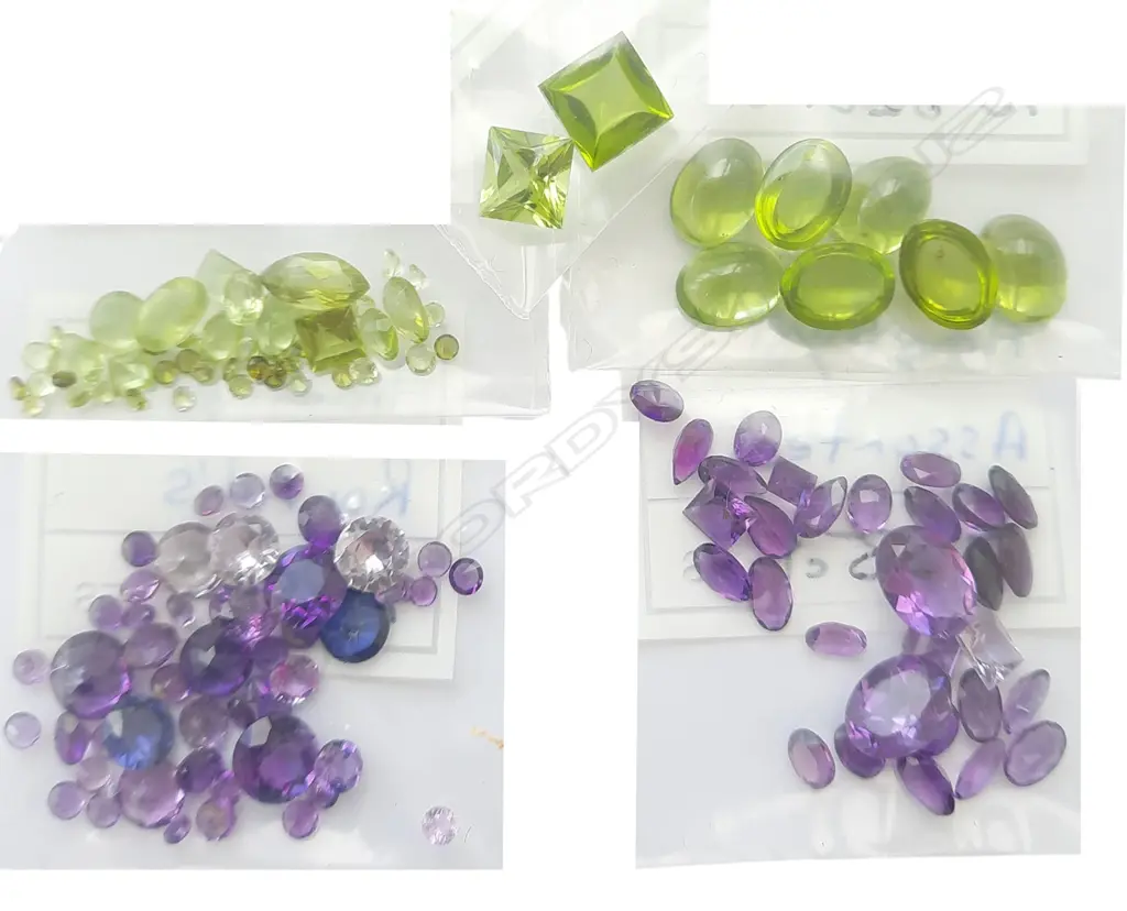 PERIDOT STONES & AMETHYST STONES Assorted sizes Image 1++