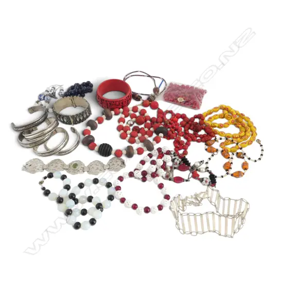 ASST. JEWELLERY, ORIENTAL BEAD NECKLACES ETC