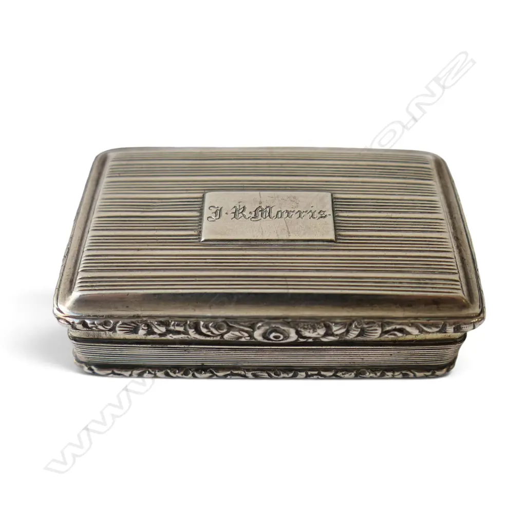 GEORGIAN SILVER SNUFF BOX BIRM. 1822, 67.8gm Image 1++