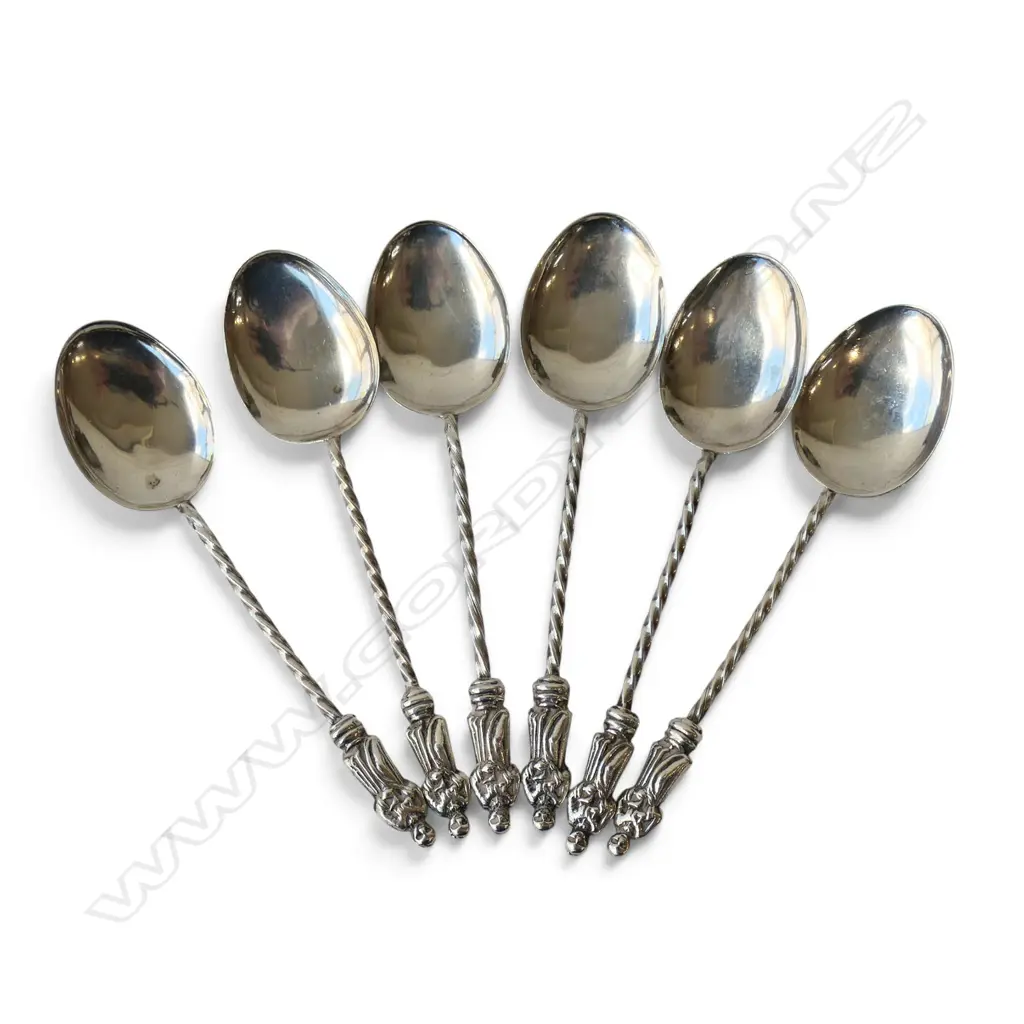 SIX STG SIL APOSTLE TEASPOONS TW 29.9G Image 1++
