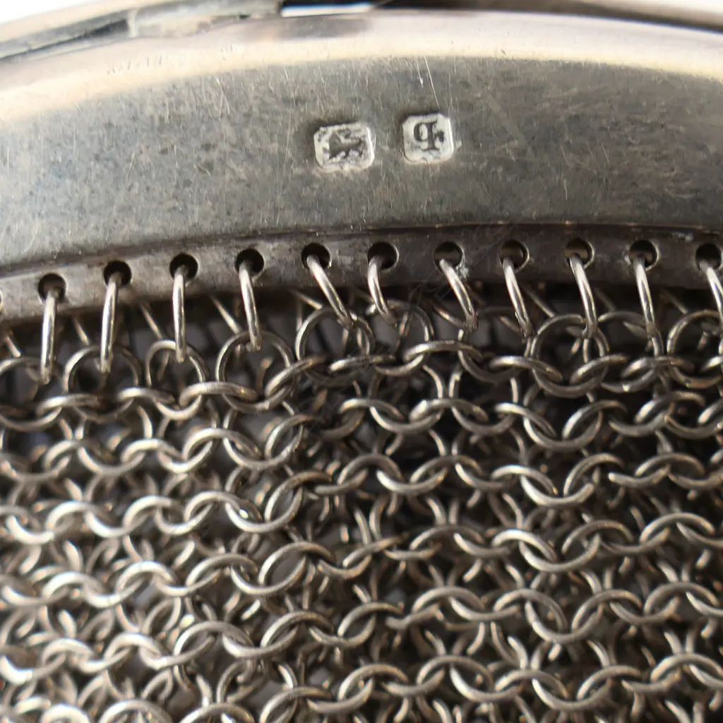 STG SILVER MESH PURSE, BIRMINGHAM 1915, 134gms Image 1++