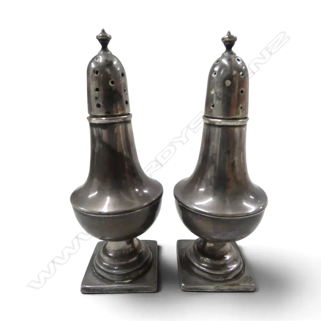 STG SILVER SALT & PEPPER SET, BIRMINGHAM 1899, 50gms Image 1++