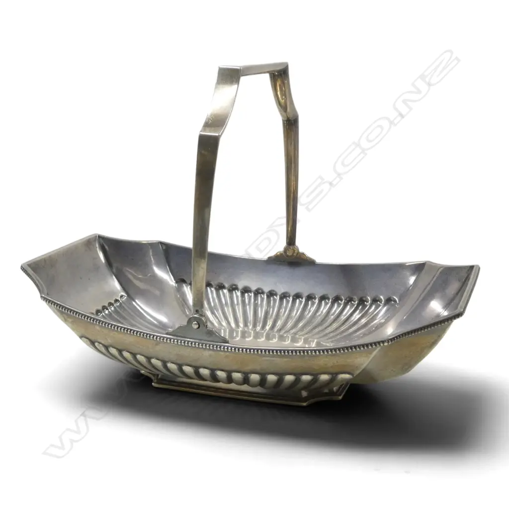 RUSSIAN .875 SILVER BASKET TRAY 695gms Image 1++
