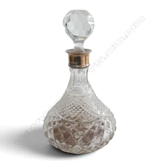 S/SILVER RIMMED SHIPS DECANTER H160MM