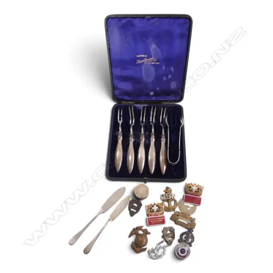 ASST. BADGES, 8 PCES STG SILVER (5 FORKS + 3 OTHER 51gms)
