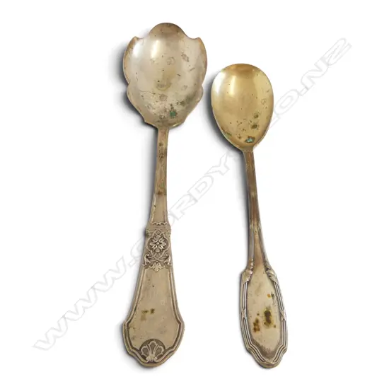 2 GERMAN .800 SOLVER SERVING SPOONS 149gms