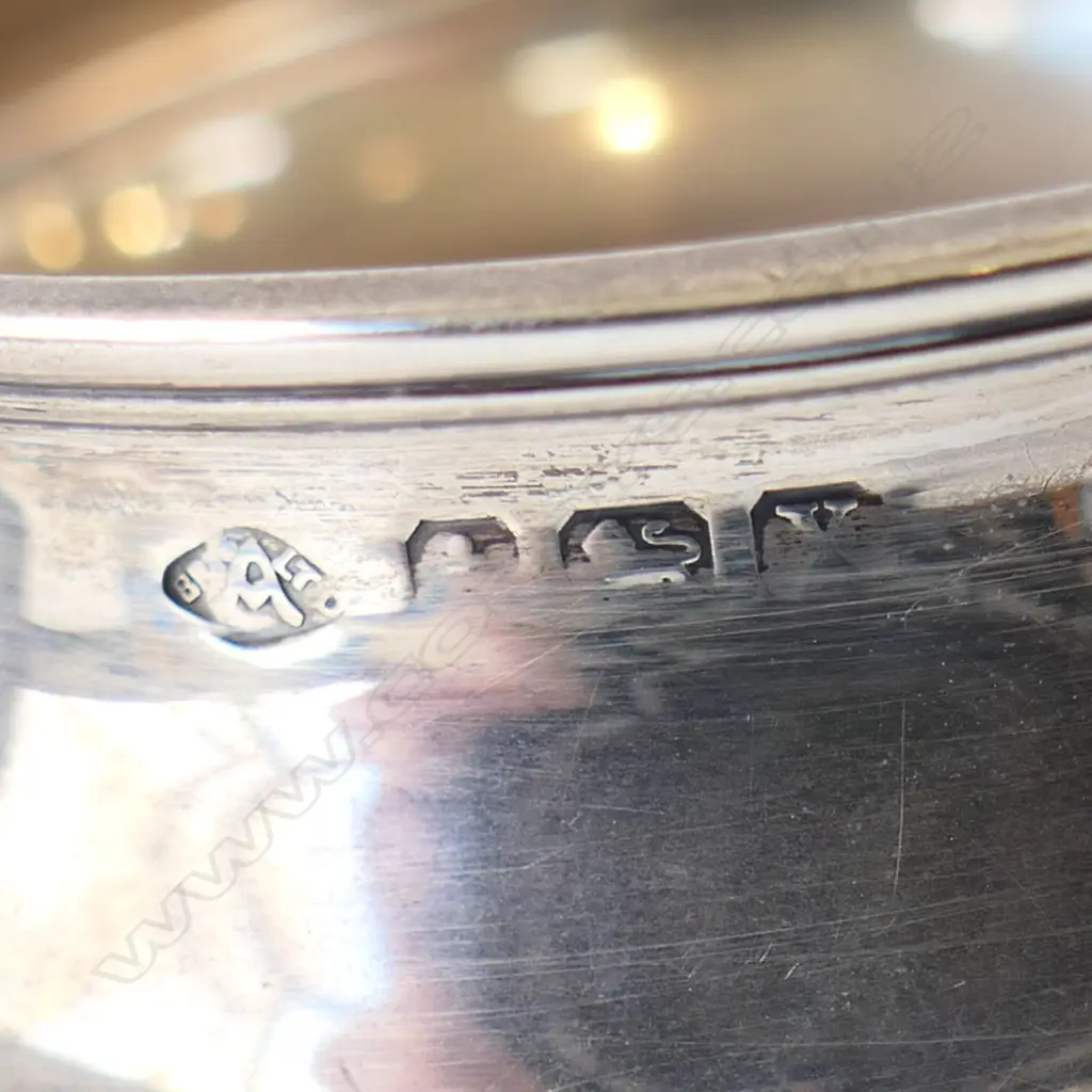 STG SILVER THREE PIECE TEA SET, BIRMINGHAM 1922, 602gms Image 1++