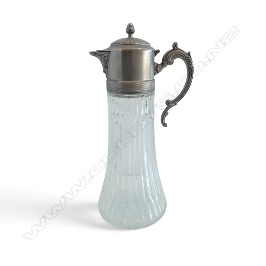 PEWTER & GLASS JUG H.360mm Image 1++