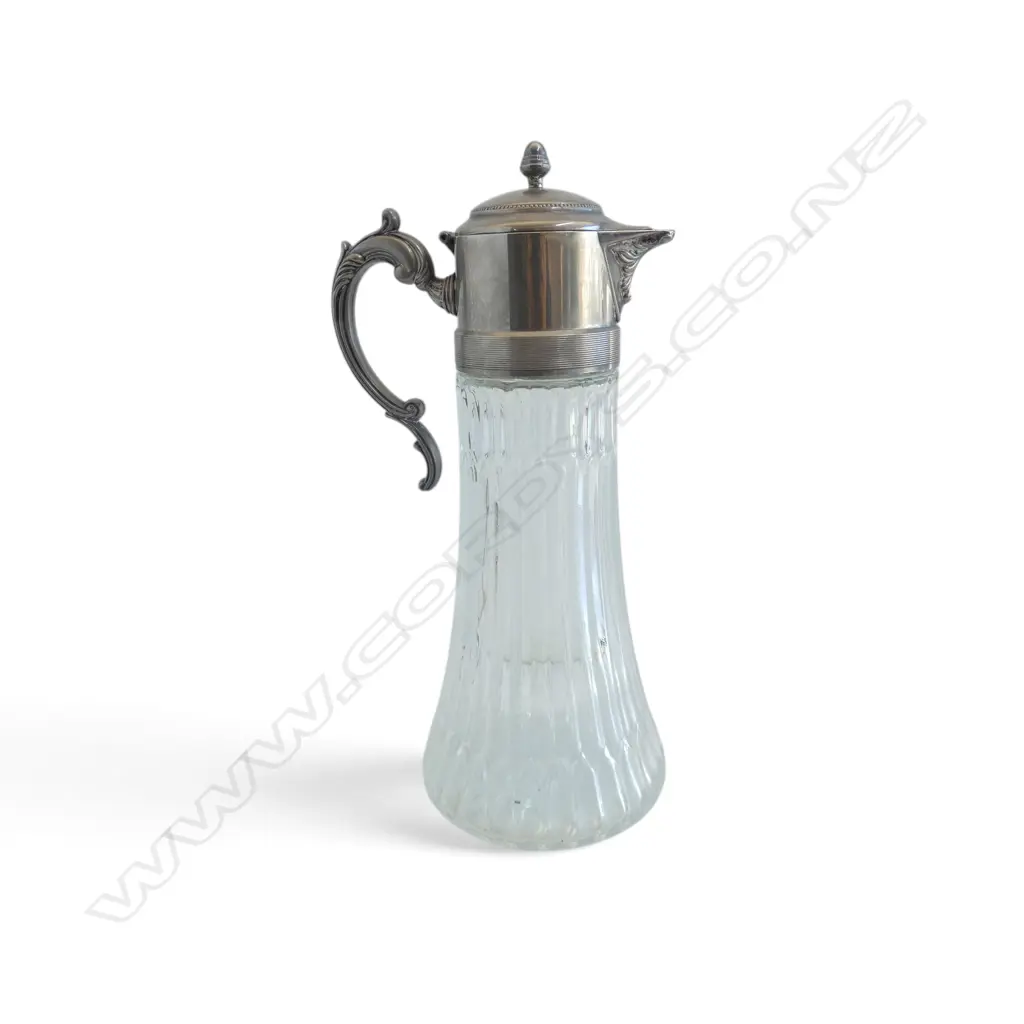 PEWTER & GLASS JUG H.360mm Image 1++