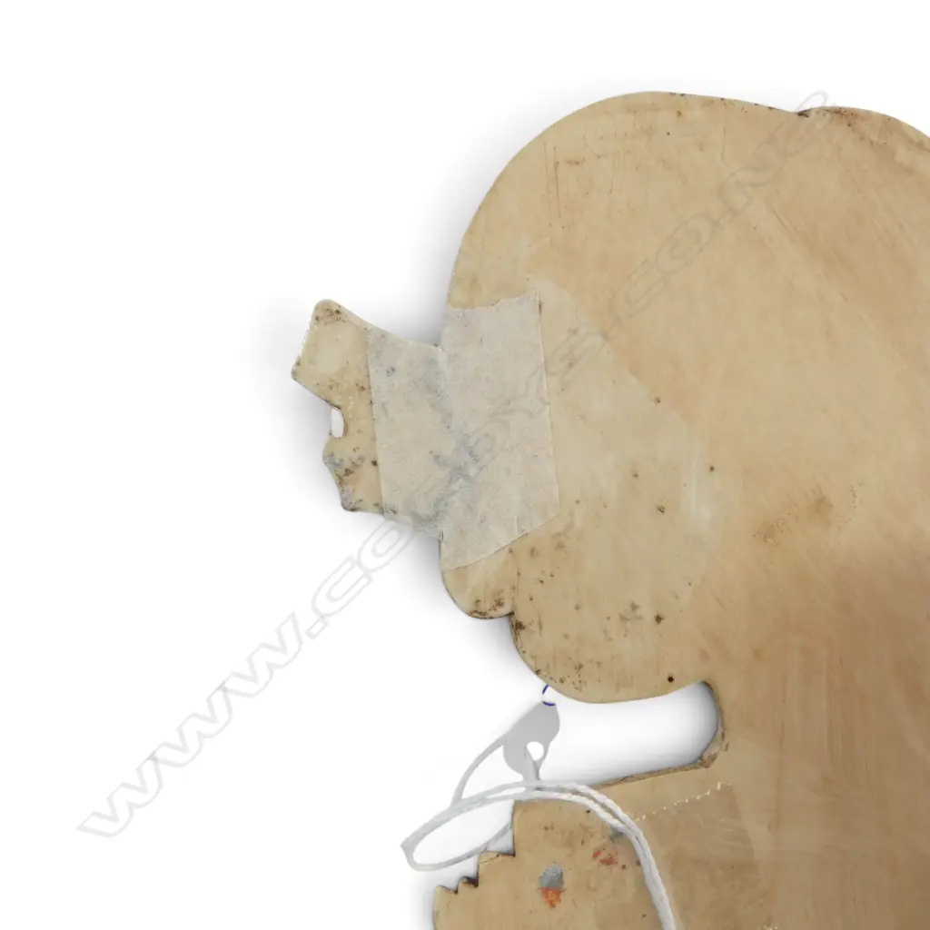 VINTAGE IVORY JAPANESE CARVING OF A BIJIN signed verso, FAULTS H.220mm Image 1++