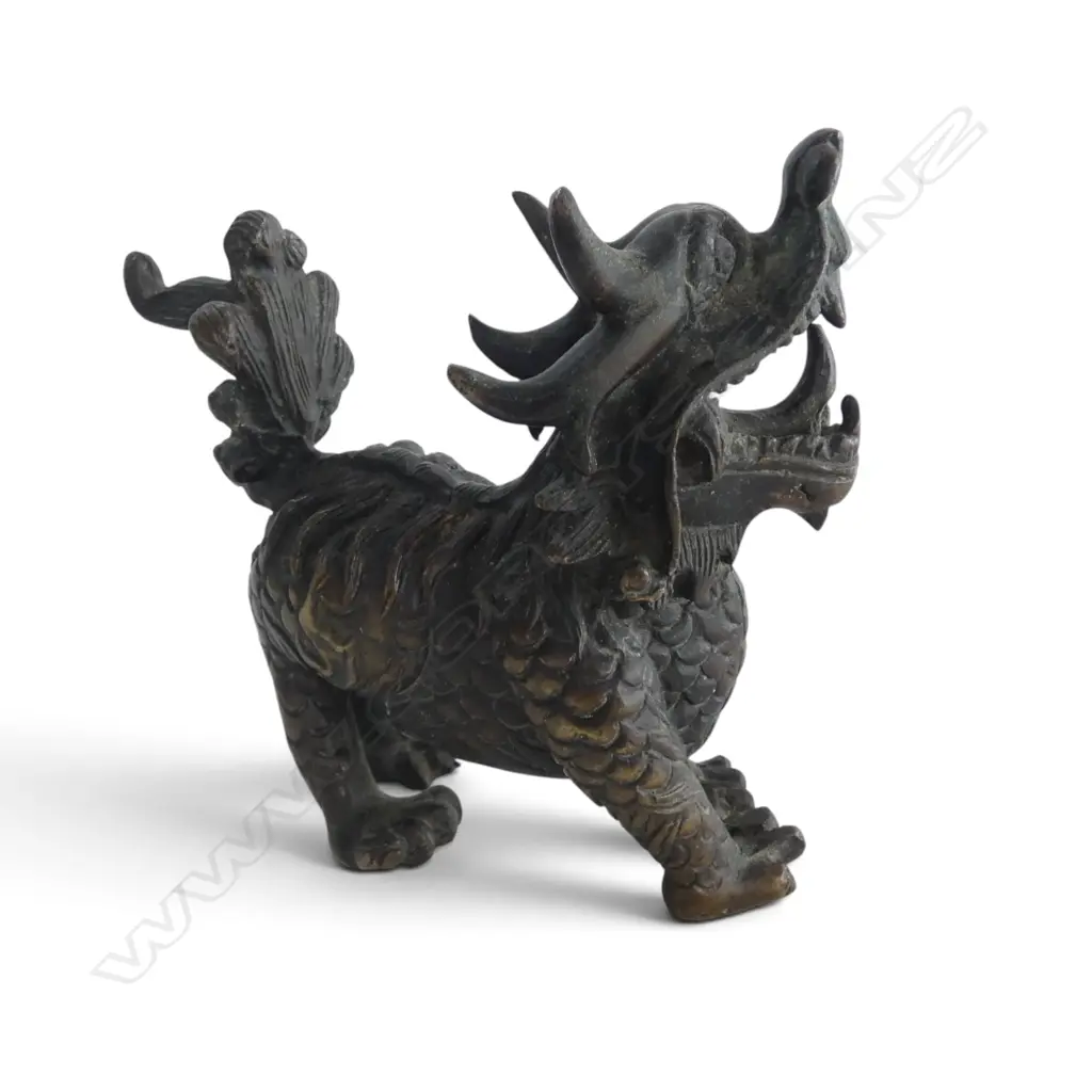 HEAVY BRONZE ORIENTAL DRAGON H.130mm Image 1++