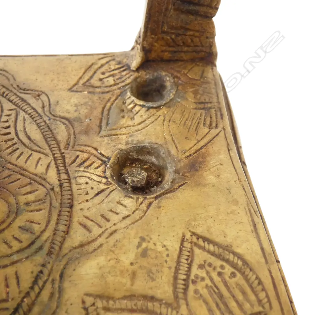 INDIAN BRONZE/BRASS? STATUE 4 RELIGOUS FIGURES UPON AN ALTER faults H.325mm Image 1++