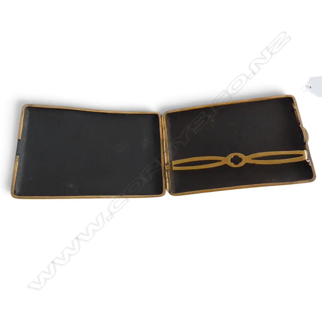 1930S JAPANESE DAMASCENE CIGARETTE CASE WITH MT FUJI DESIGN SIGNED ON BACK L125MM Image 1++