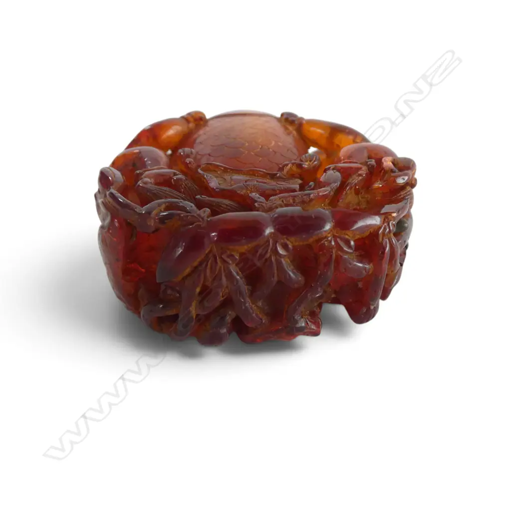 RECONSTITUTED AMBER? SNUFF BOTTLE H.60mm Image 1++