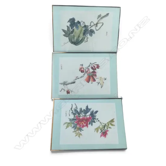 3 ORIENTAL WATERCOLOURS 370x280mm