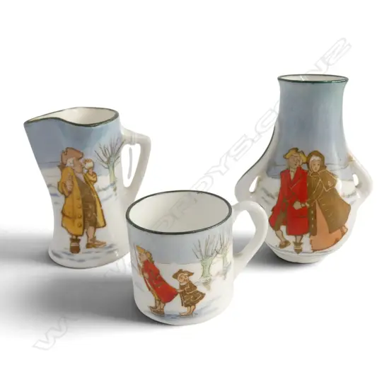 3 ROYAL DOULTON MINIATURES, BLUE SKY WINTER SCENES