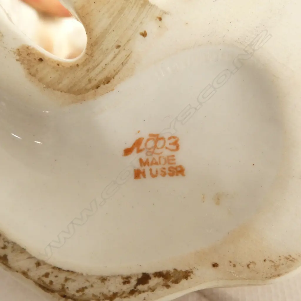 2 PCES 19thC SEVRES SWAN CHINA w. CERTIFICATES + BORZOI DOG USSR Image 1++