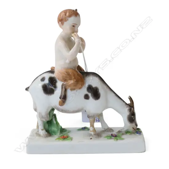 GERMAN PORCELAIN Meissen Zodiac series figurine by Heinrich Thein. c.1947. Underglaze blue crossed swords mark. H.160mm