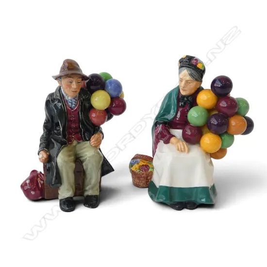ROYAL DOULTON FIGURINE 'OLD BALLOON SELLER' + 'THE BALLOON MAN' H.180mm