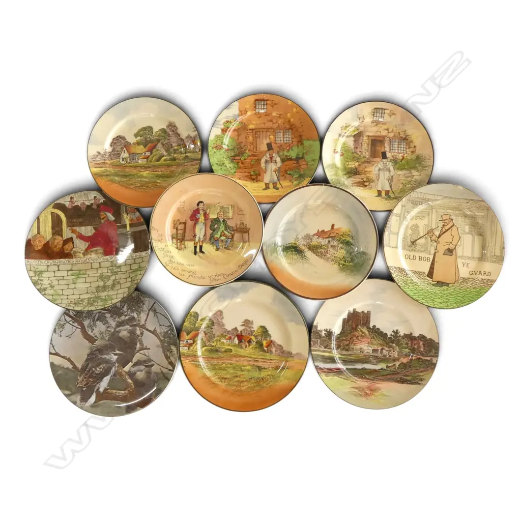 10 ROYAL DOULTON RACK PLATES MIXED PATS Image 1++