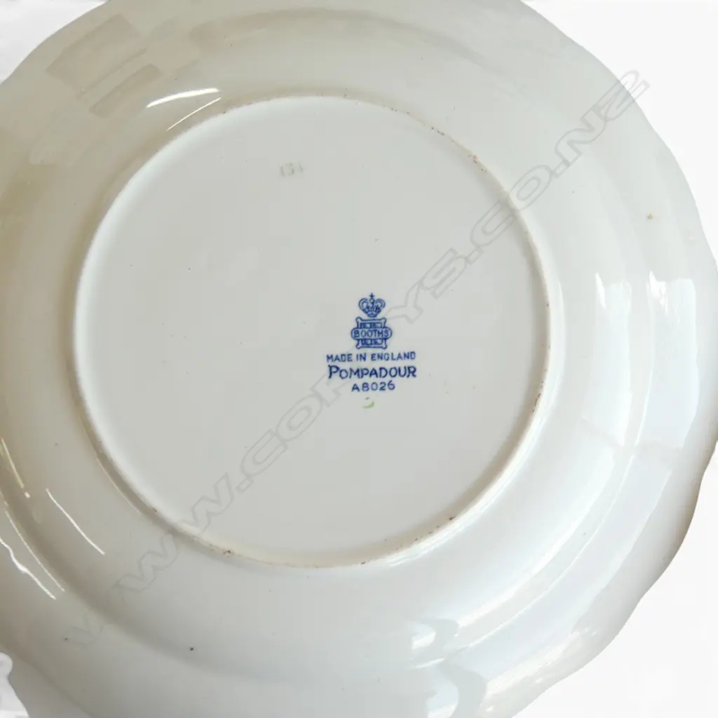 12 VINTAGE PLATES (10 BOOTHS POMPADOUR) + 2 TUREENS FAULTS Image 1++