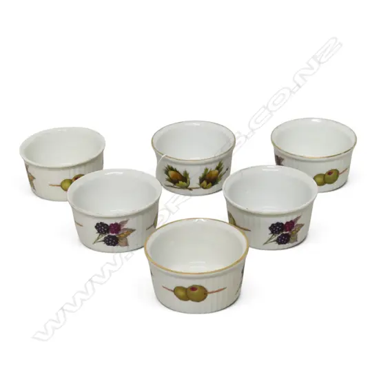 6 ROYAL WORCESTER 'EVESHAM' RAMEKINS Dia.80mm