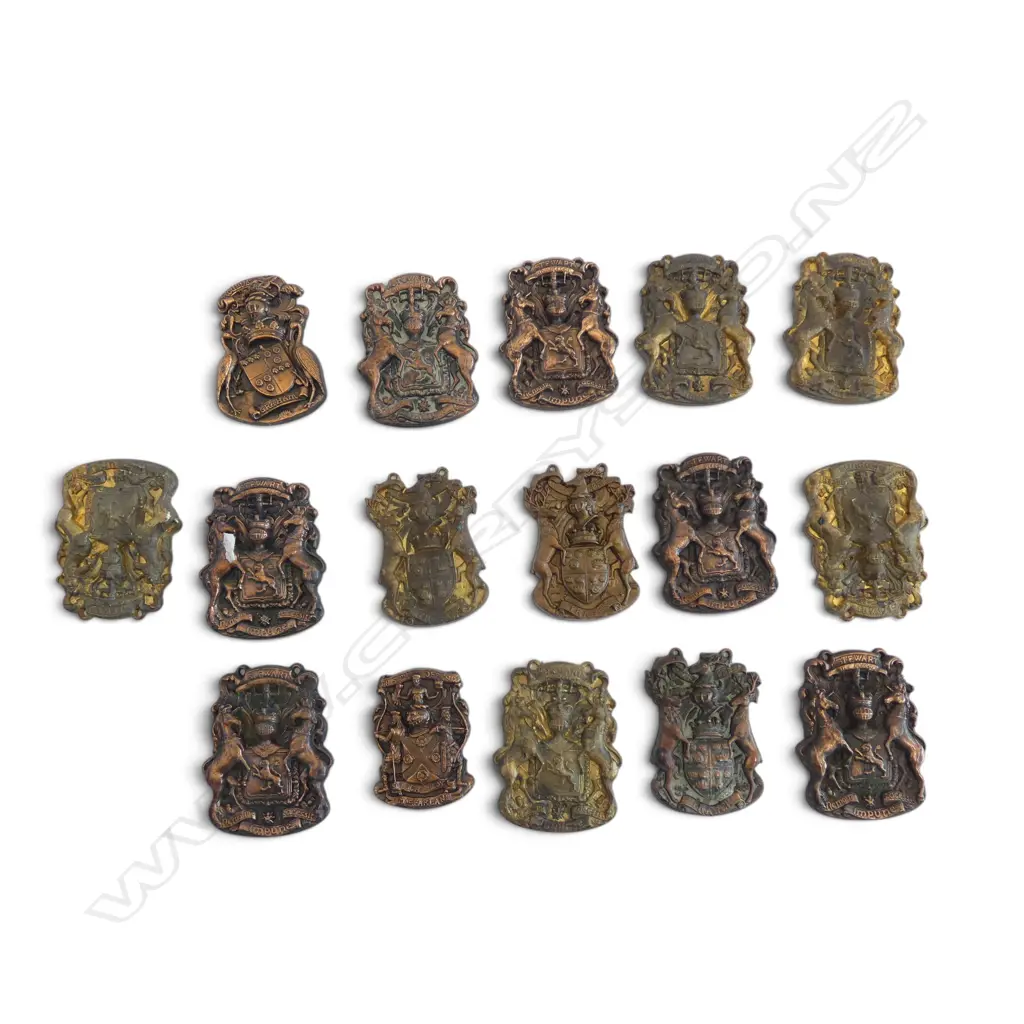 16 BRASS 'GRAHAM' 'STEWART' & 'FRASER' ARMORIALS H.68mm Image 1++
