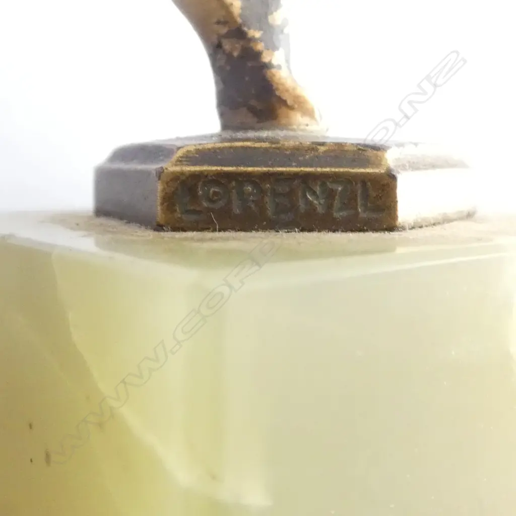 AFTER JOSEF LORENZL DECO GILT BRONZE FIGURINE ON ONYX BASE H.200mm Image 1++