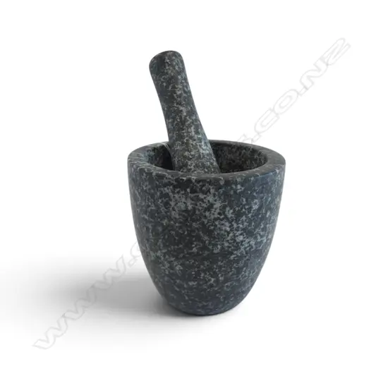 HEAVY GRANITE MORTAR & PESTLE, L.130mm L.180mm
