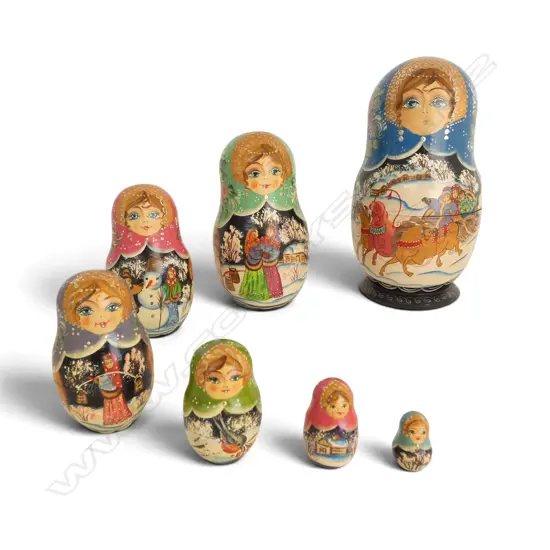 HAND PAINTED RUSSIAN BABUSHKA NESTING DOLLS TALLEST H188MM