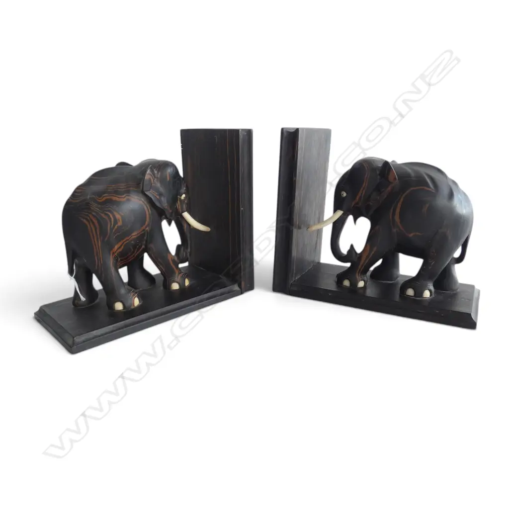 PR WOODEN ELEPHANT BOOK ENDS H.170mm Image 1++
