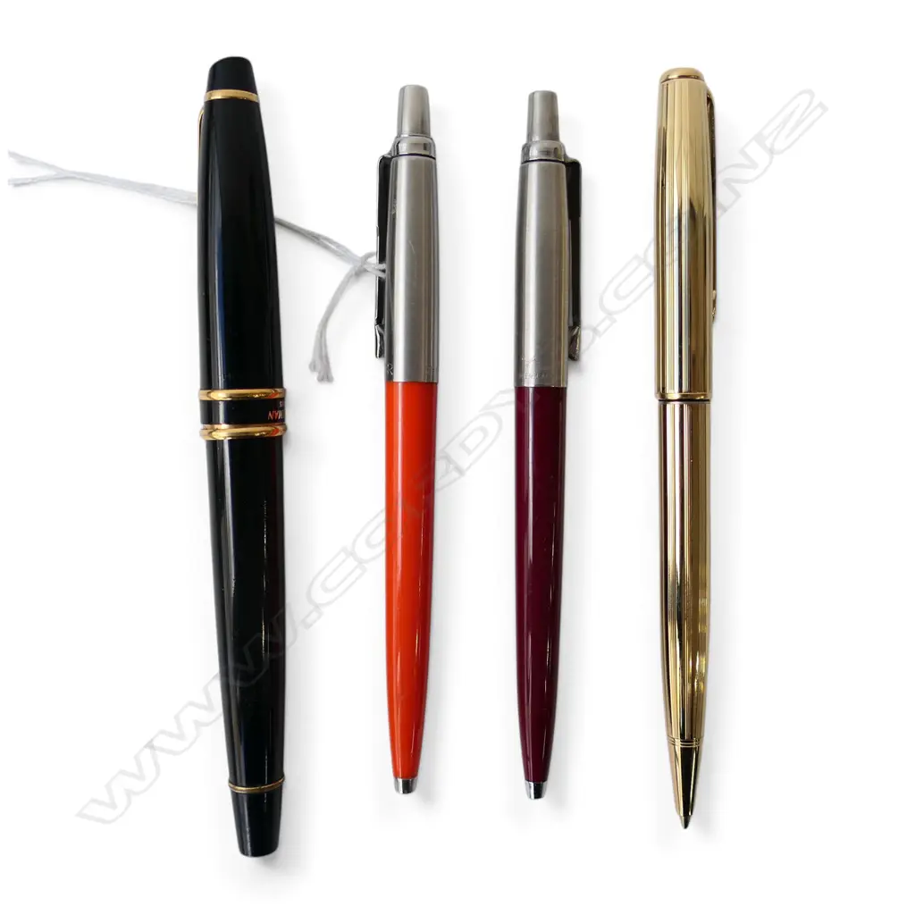 4 PENS; 3 PARKER + WATERMAN FOUNTAIN Image 1++