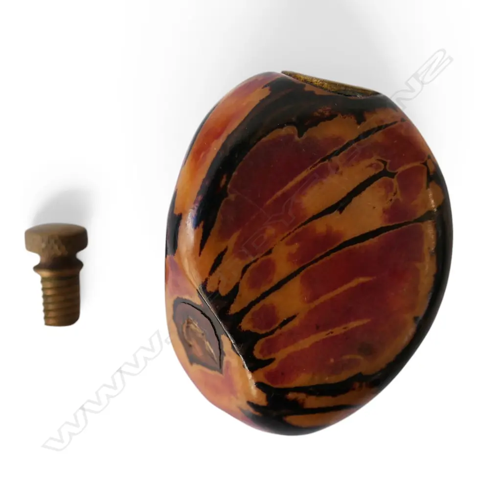 CARVED NOVELTY DOG HEAD BOTTLE STOPPER w glass eyes + POLISHED NUT PERFUME BOTTLE / SNUFF BOTTLE Image 1++