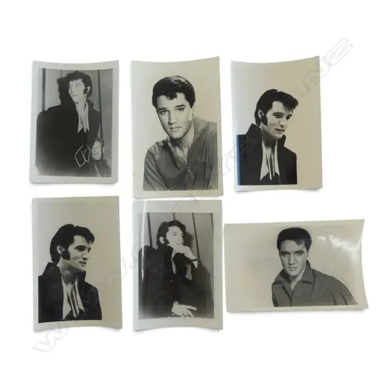 6 PHOTOS OF ELVIS, 2 SIGNED 90x135mm
