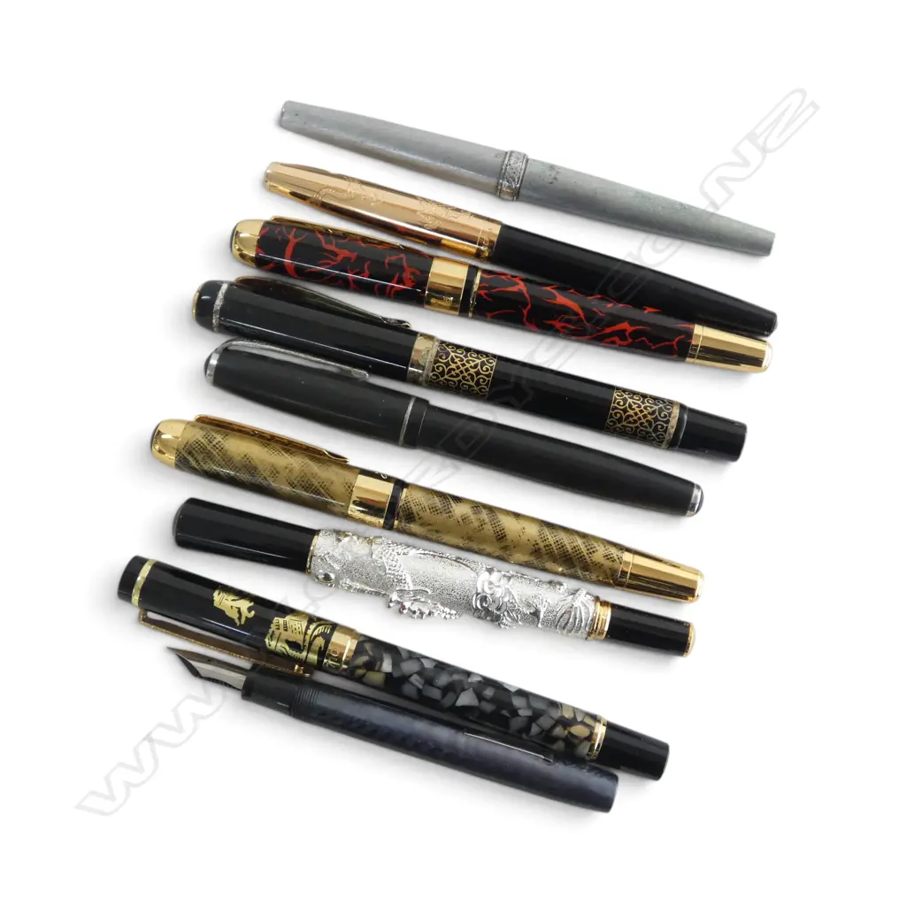 COLLECTION OF 9 FOUNTAIN PENS SHEAFER ETC Image 1++