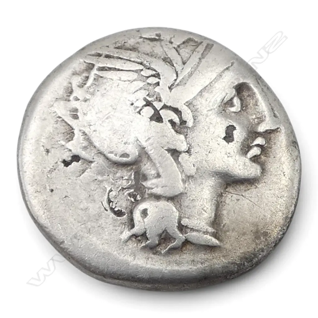 ROMAN SILVER DENARIUS, T. MANLIUS MANCINUS, 111-110 BC, Dia.17mm Image 1++