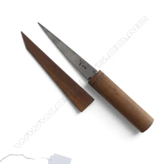 VINTAGE JAPANESE KOGATANA KNIFE in wooden sheath