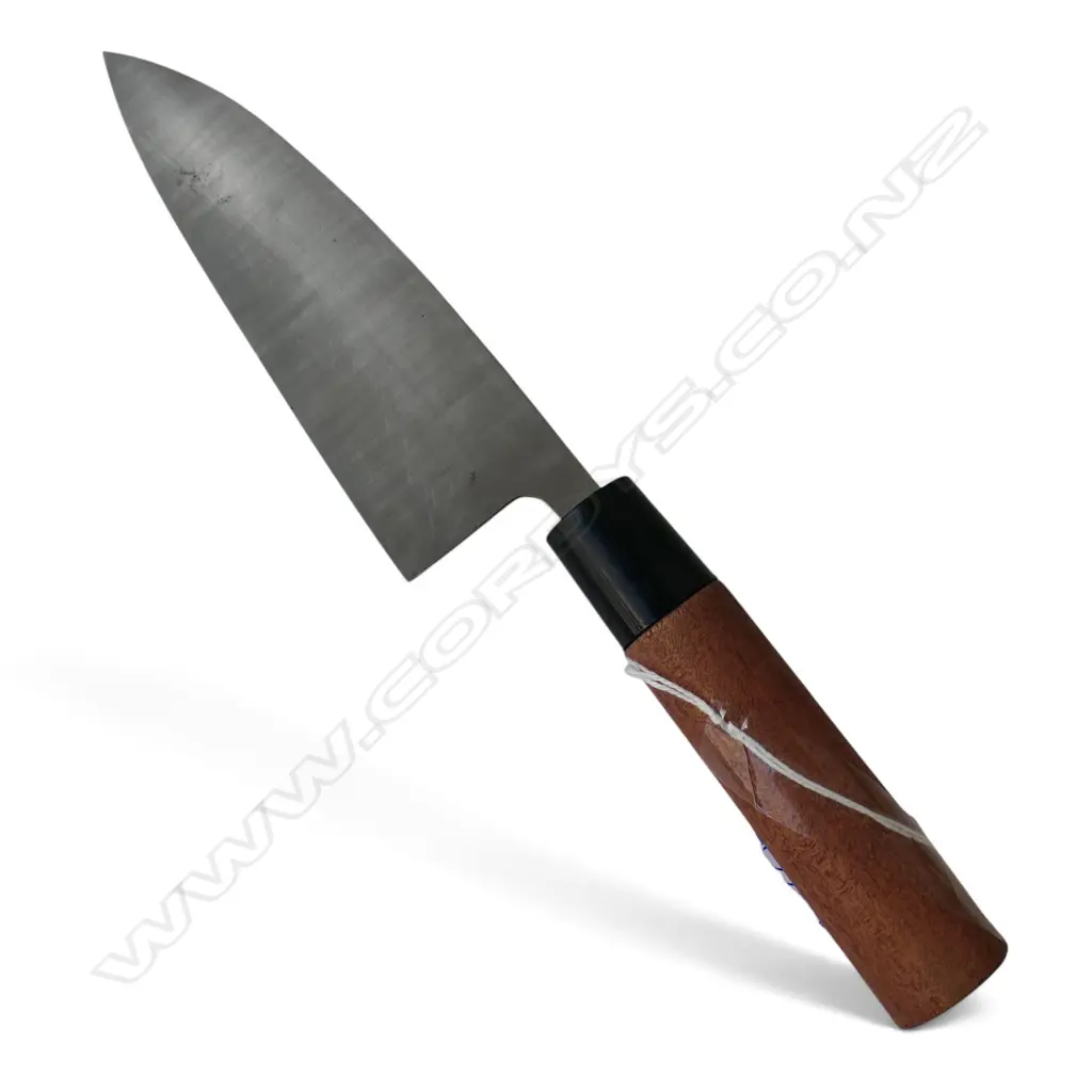 JAPANESE DIMPLE BLADE CHEF'S KNIFE, signed, L.280mm Image 1++