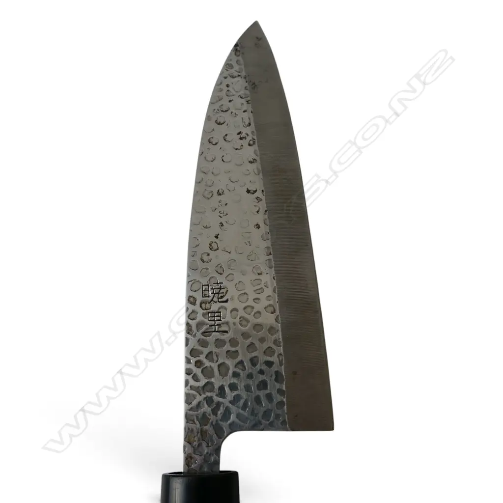 JAPANESE DIMPLE BLADE CHEF'S KNIFE, signed, L.280mm Image 1++