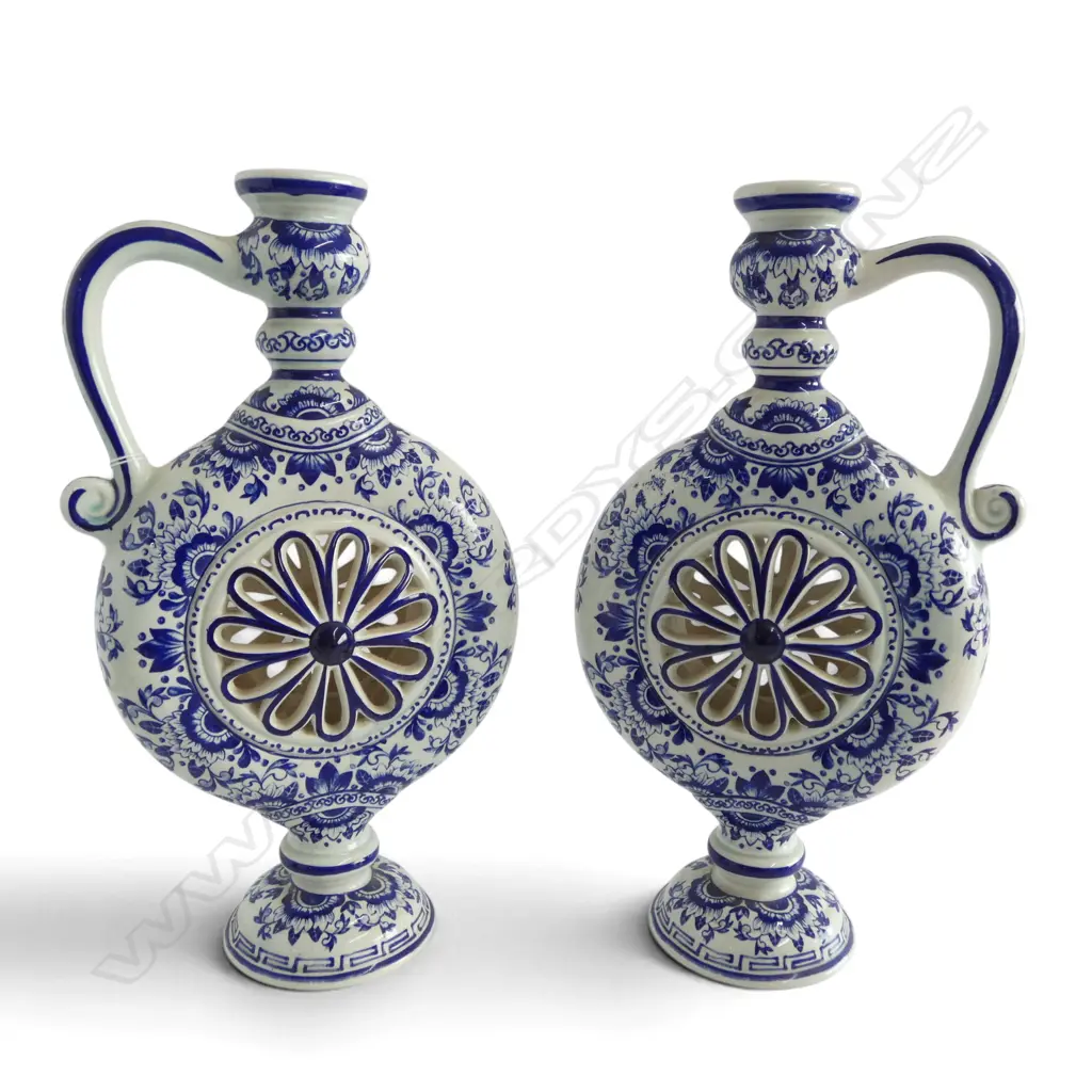 2 DUTCH BOCH VASES H.370mm Image 1++